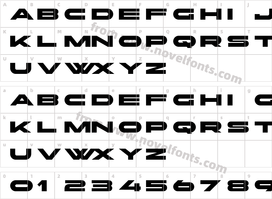 AKONY BoldCharacter Map