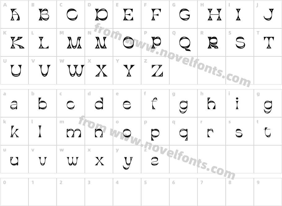 Abeleo Vintage Demo StampCharacter Map