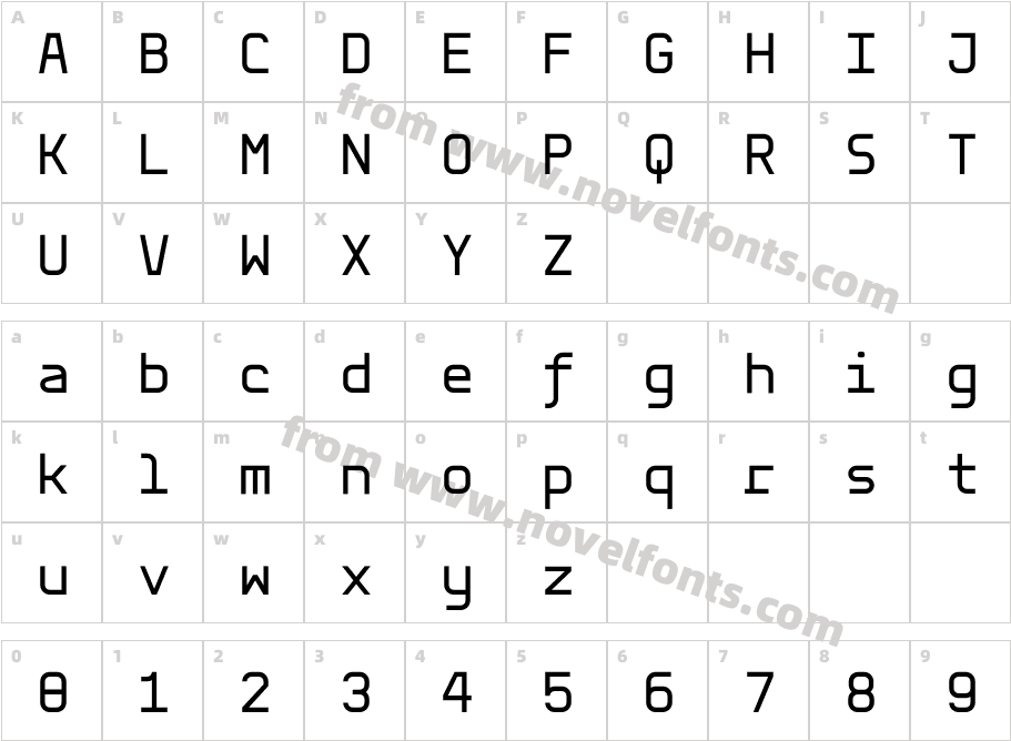 Aber Mono RegularCharacter Map