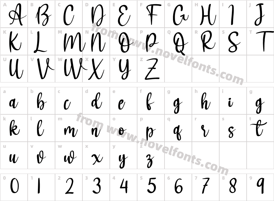 Aboolgi RegularCharacter Map