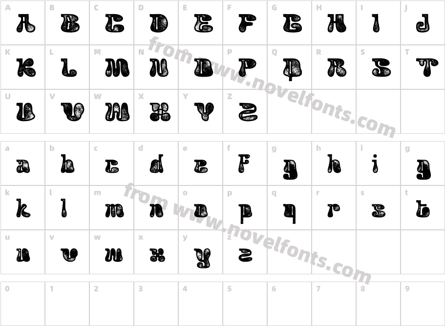 Acaphy Stamp Demo RegularCharacter Map