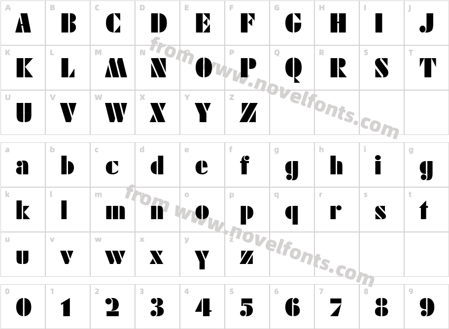 FuturaBlack BTCharacter Map