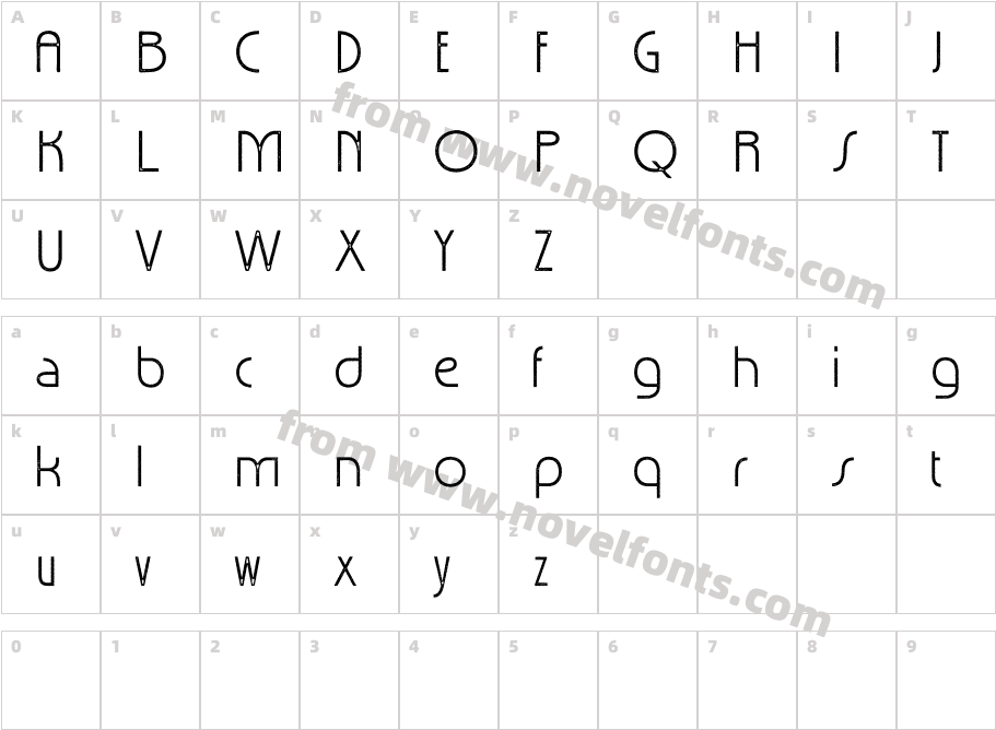 Acelina Stamp Demo RegularCharacter Map