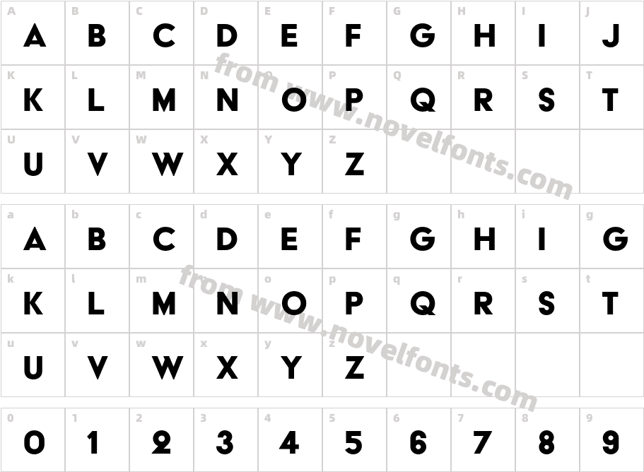 AcierBAT Text SolidCharacter Map