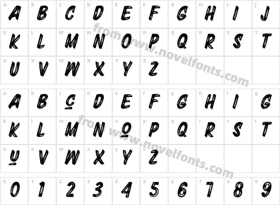 Acorn Brush RegularCharacter Map