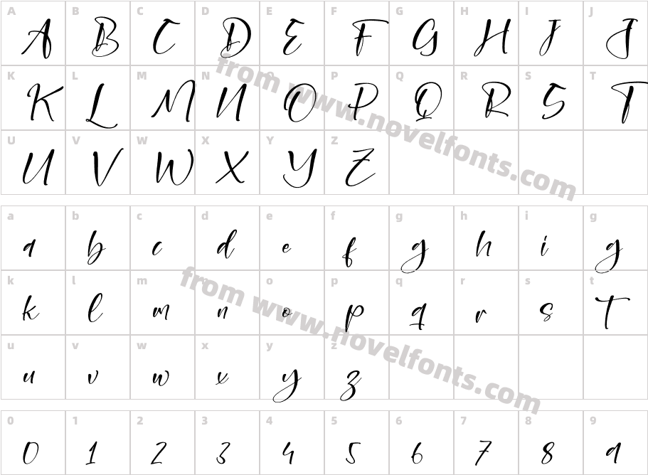 Adelle Bright ItalicCharacter Map