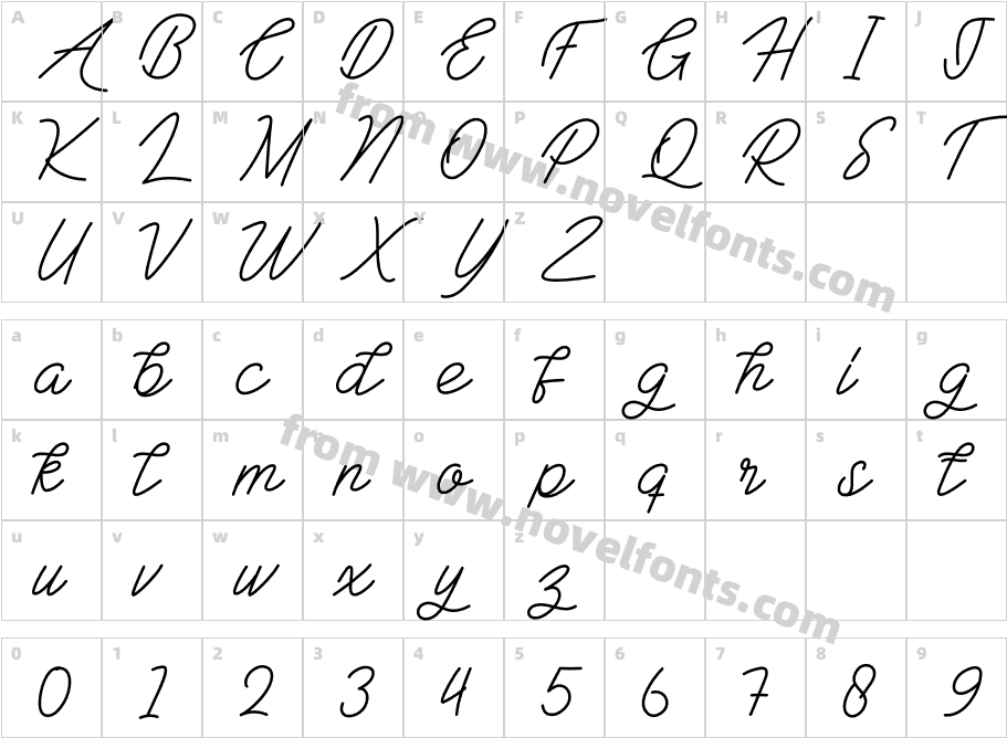 Adellia RegularCharacter Map