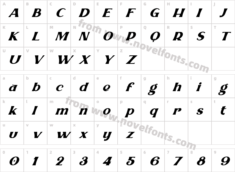 Adenium italicCharacter Map