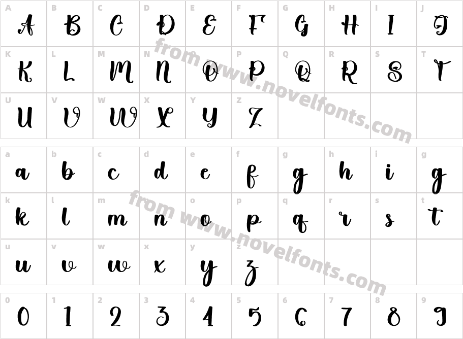 Adhinda RegularCharacter Map