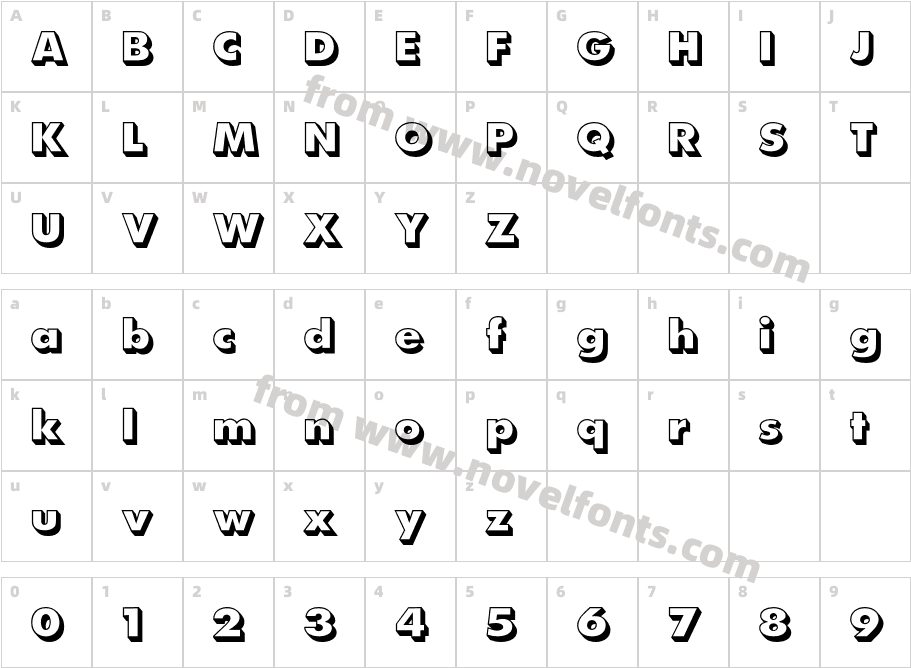 FuturaEF-ExtraBoldShadowedCharacter Map
