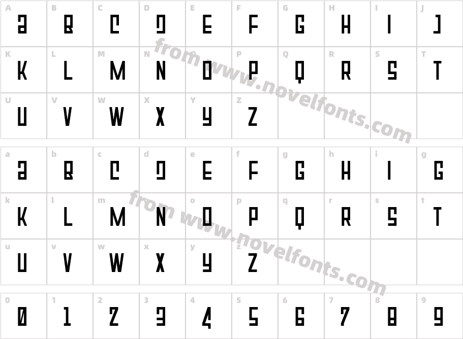 Afronik RegularCharacter Map