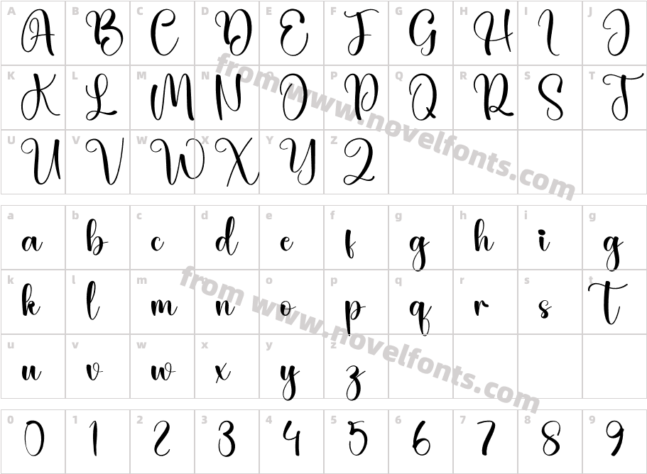 Agatha RegularCharacter Map