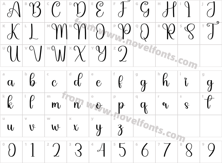 Agatha Signature RegularCharacter Map