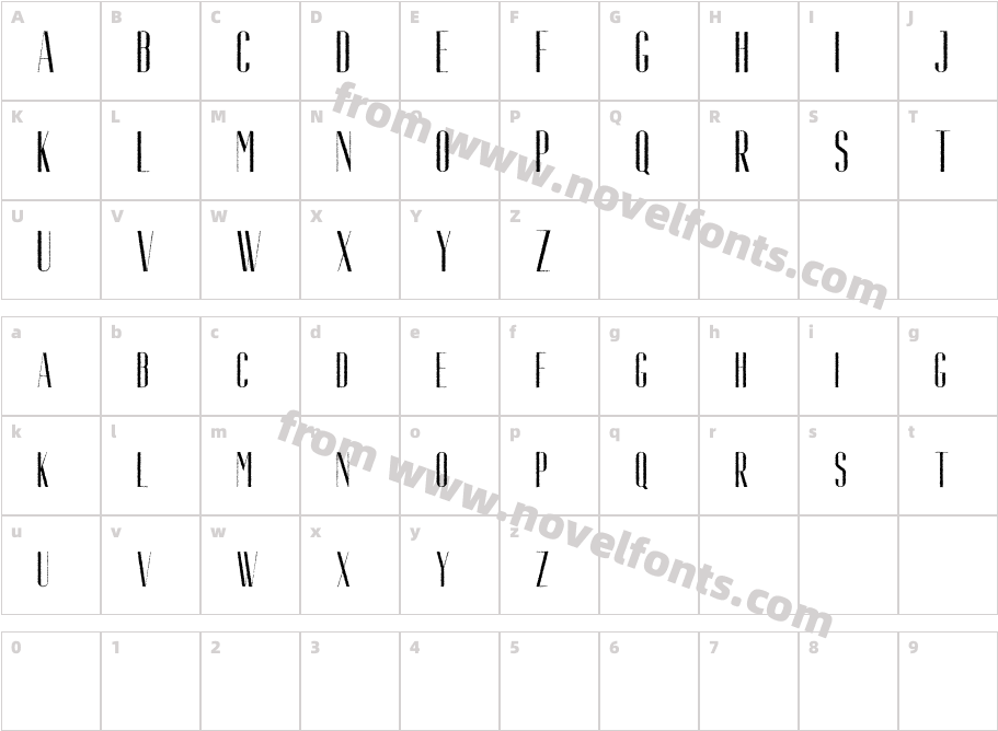 Aguero Sans Rough Demo RegularCharacter Map