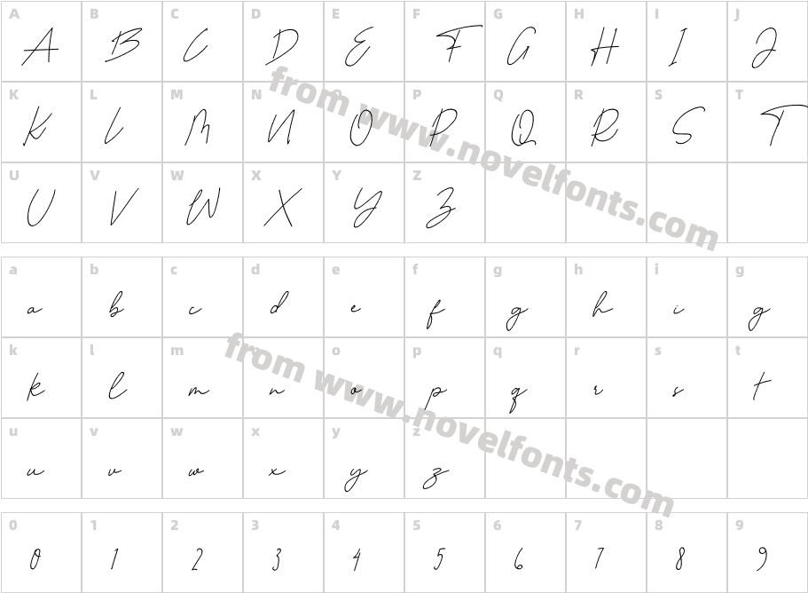 Alacarte Signature RegularCharacter Map