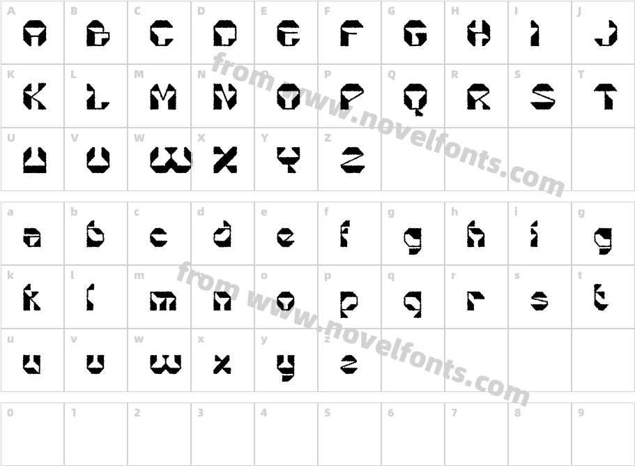 Alacus Rough Demo RegularCharacter Map