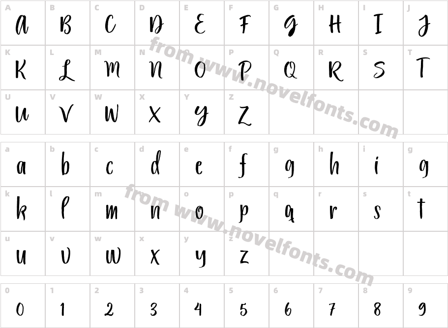 Alameda SlantCharacter Map