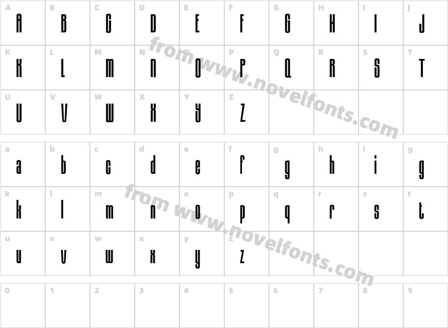 Albercio Demo RegularCharacter Map