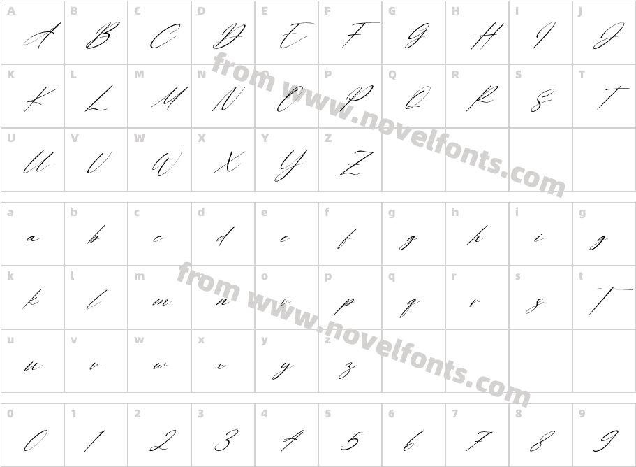 Alexandria ItalicCharacter Map