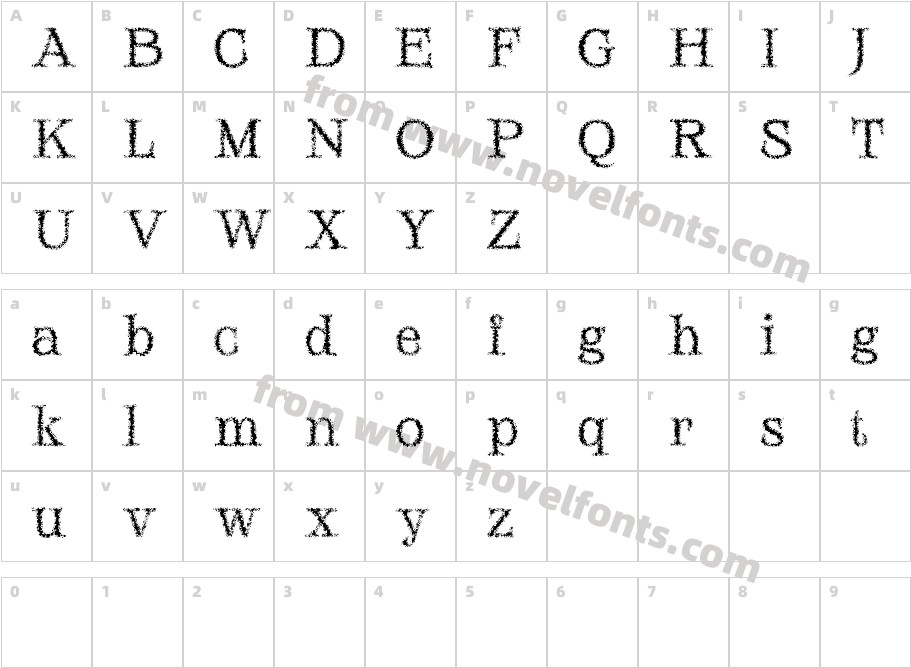 Alfena Unfocus Demo RegularCharacter Map