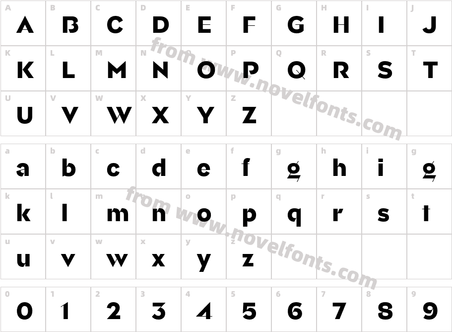 Aligne Trial BoldCharacter Map