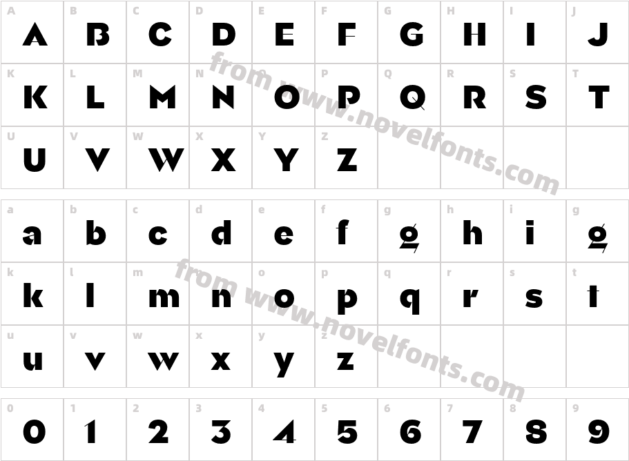 Aligne Trial Extra BoldCharacter Map