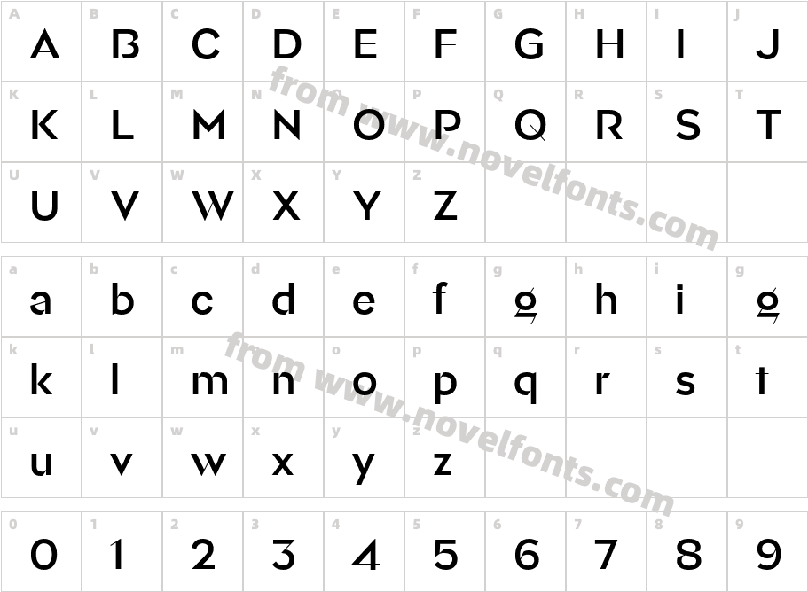 Aligne Trial MediumCharacter Map