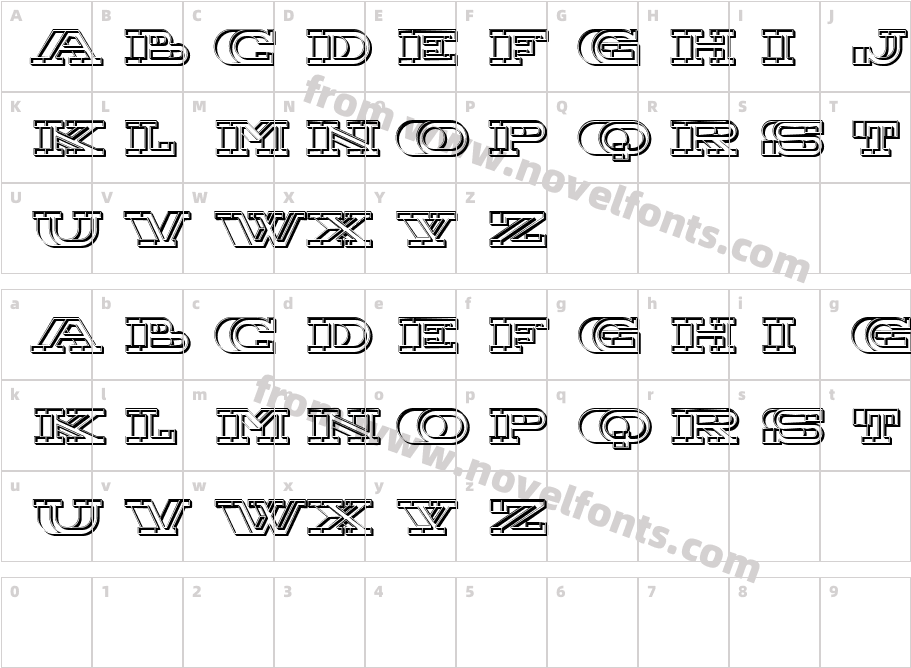 Future Zing RegularCharacter Map