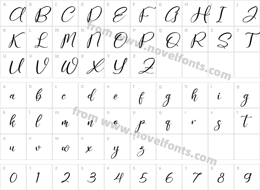 Amalia ItalicCharacter Map