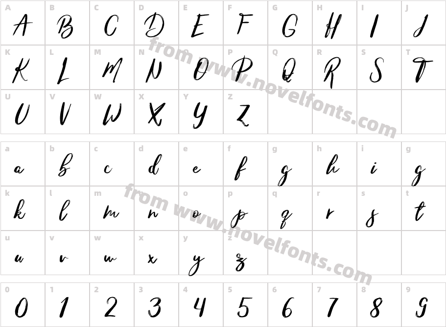 Amaranth RegularCharacter Map