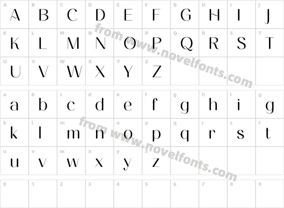 Ameda Rounded Demo RegularCharacter Map