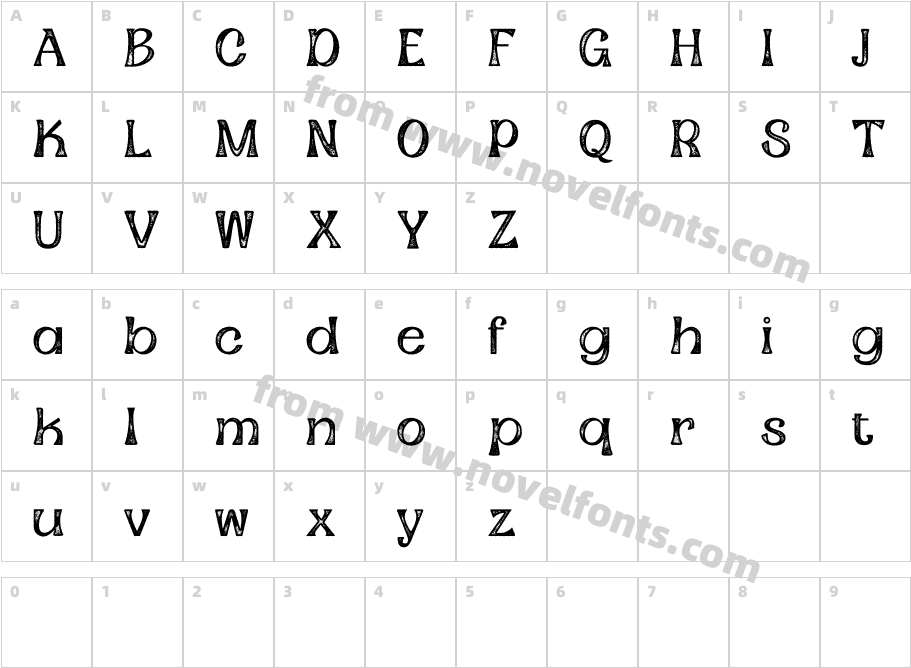 Amigie Stamp Demo RegularCharacter Map