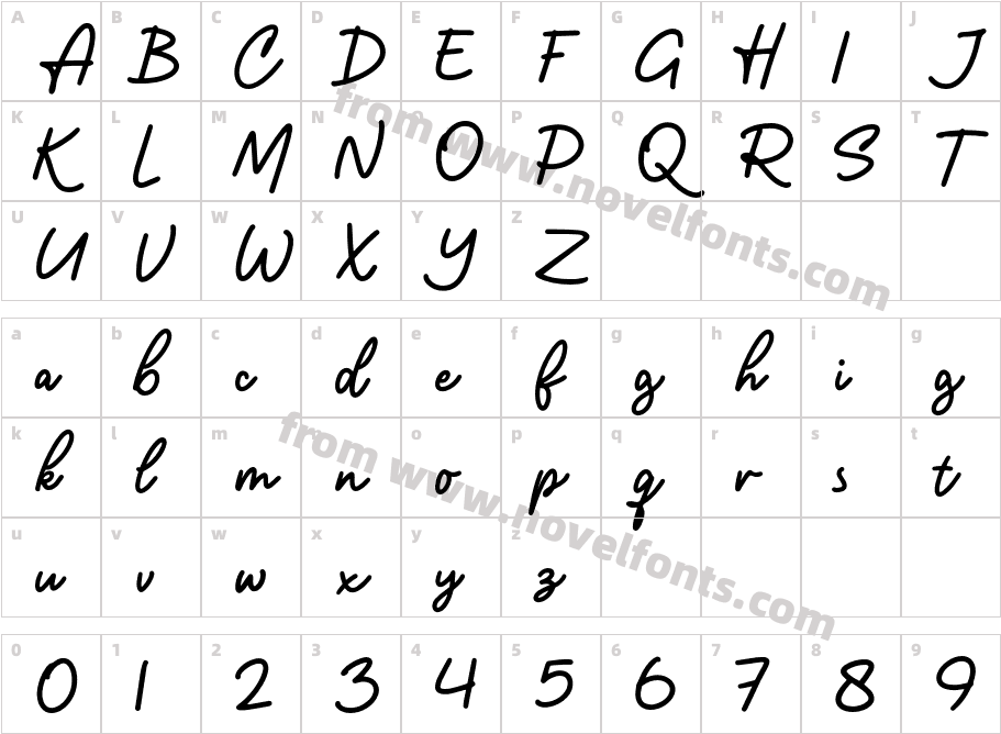 Amterina RegularCharacter Map