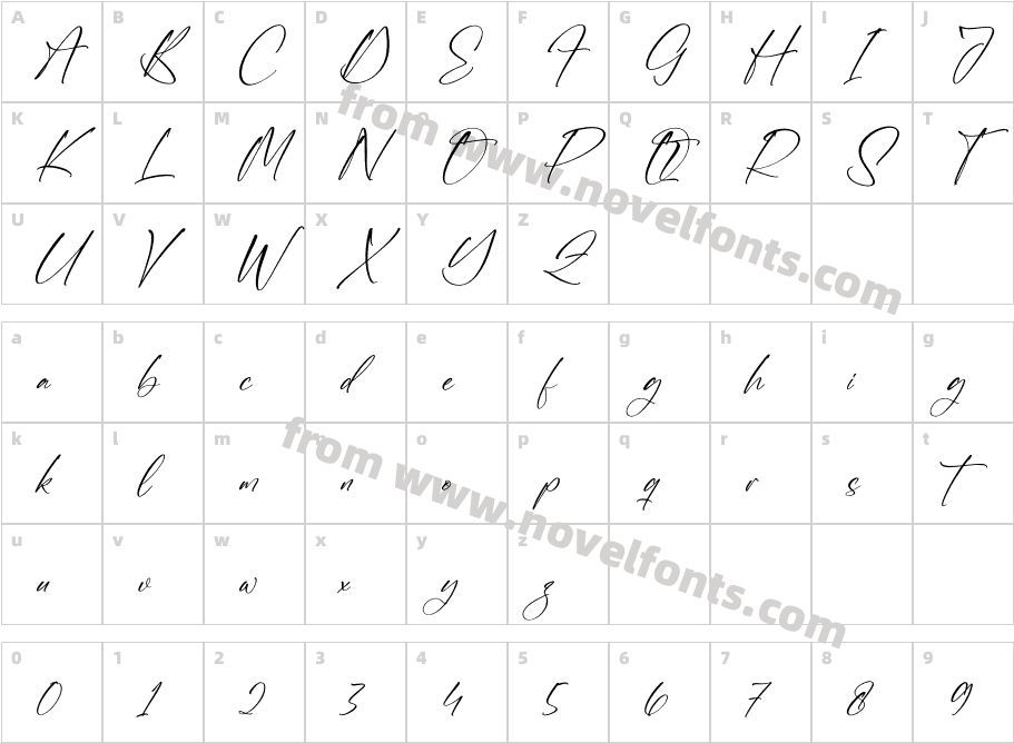 Amynha ItalicCharacter Map