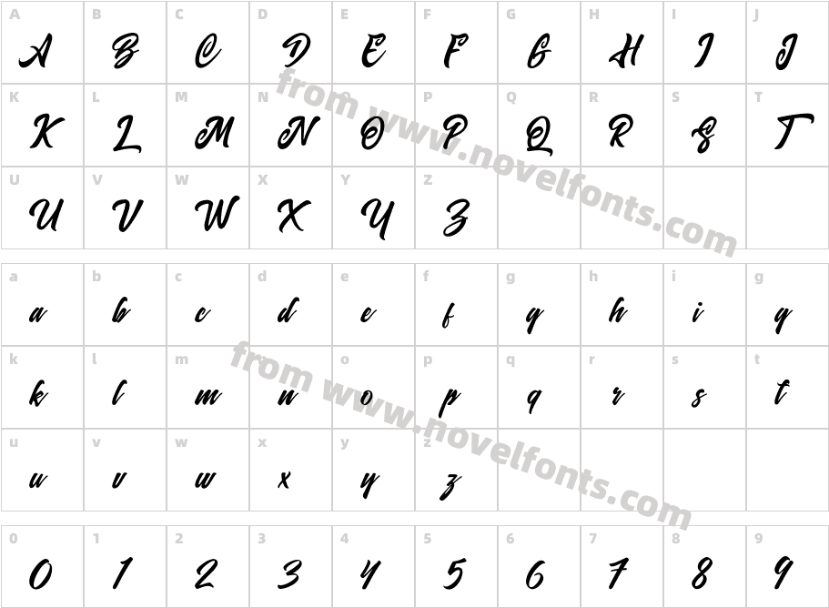 Andamar RegularCharacter Map