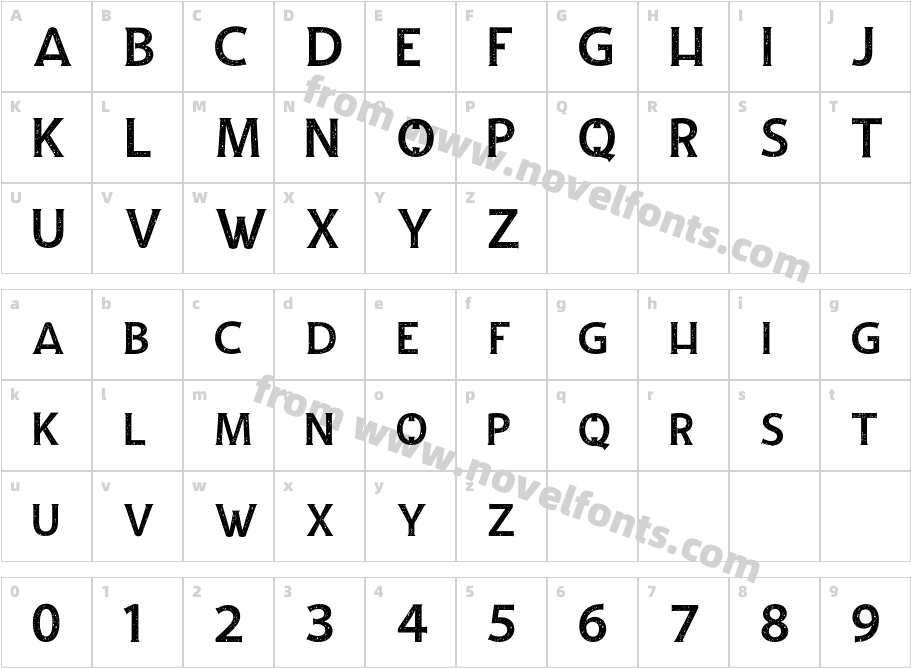 Andamar Serif RoughCharacter Map