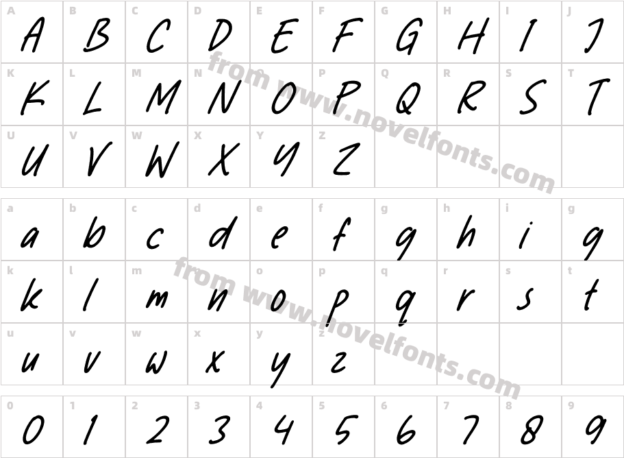 Andsparkle ItalicCharacter Map