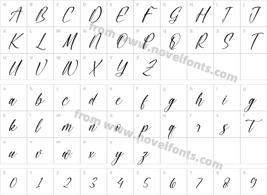 Angellica ItalicCharacter Map