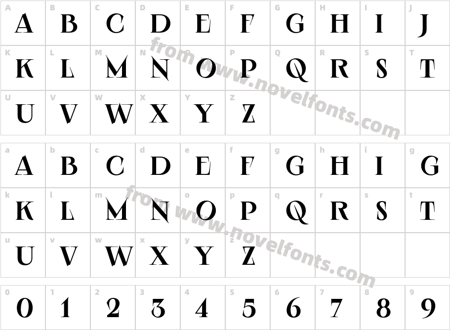 Angst Bold SerifCharacter Map