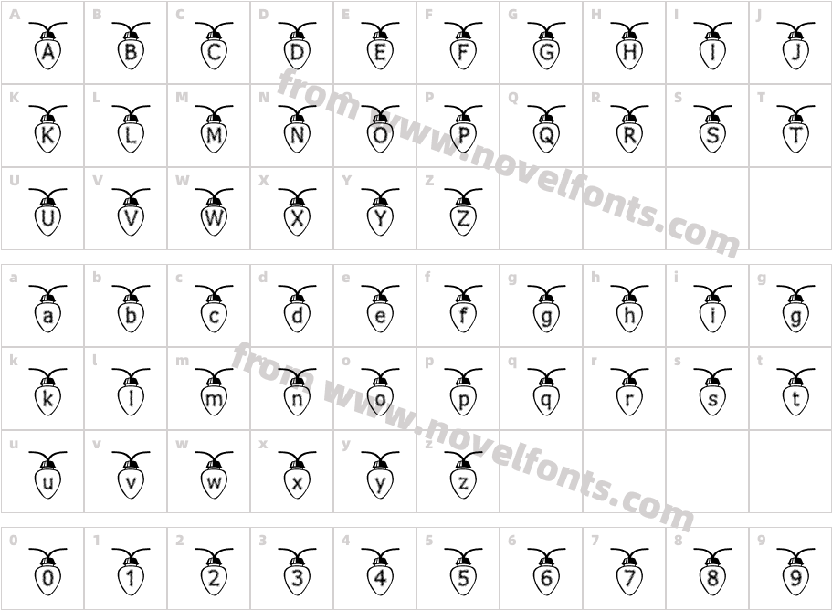 Fuzzy Xmas LightsCharacter Map