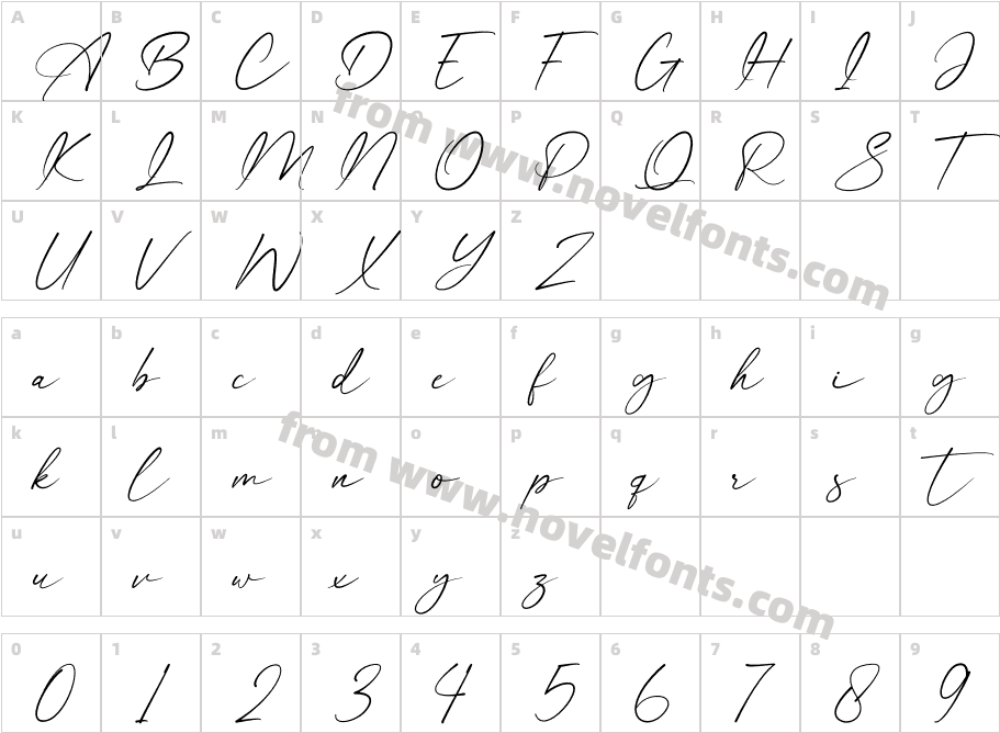 Anisther RegularCharacter Map