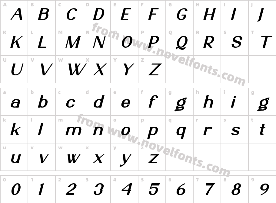 Ante Cf Black ItalicCharacter Map