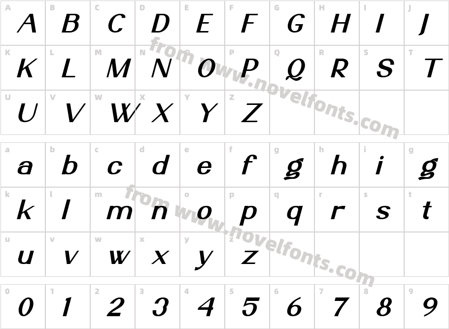 Ante Cf Black ItalicCharacter Map