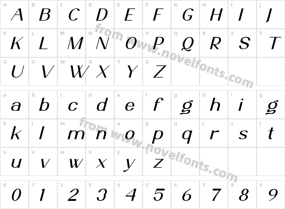 Ante Cf ItalicCharacter Map