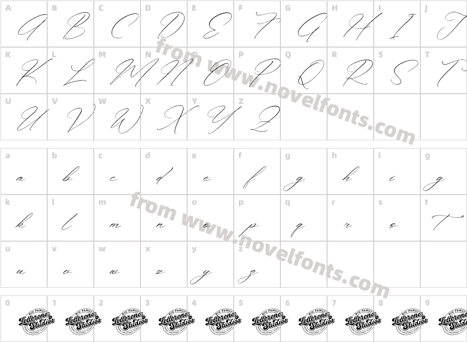 Anthellia DEMO VERSION ItalicCharacter Map