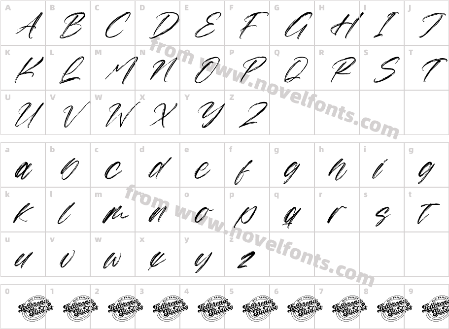 Anthony Dominate DEMO VERSION ItalicCharacter Map