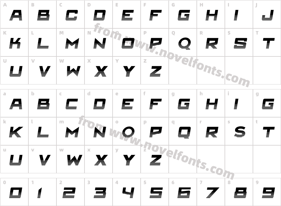 Antler East Italic ViperCharacter Map