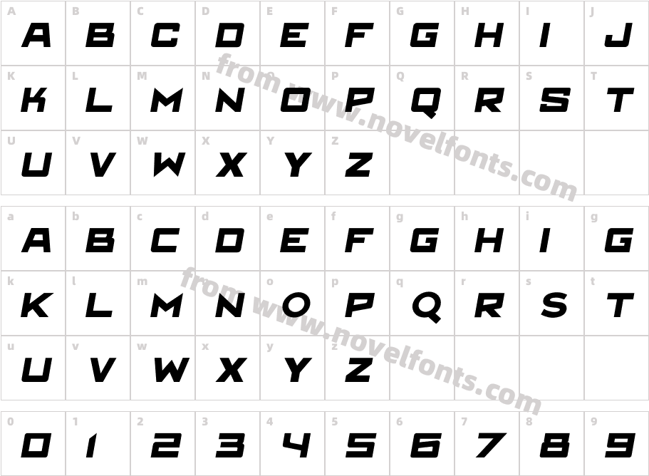 Antler East ItalicCharacter Map