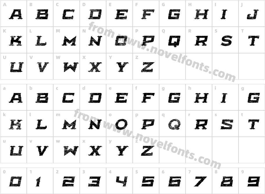 Antler South Italic MetalCharacter Map