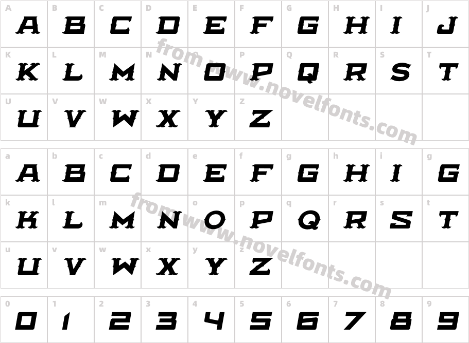 Antler South ItalicCharacter Map